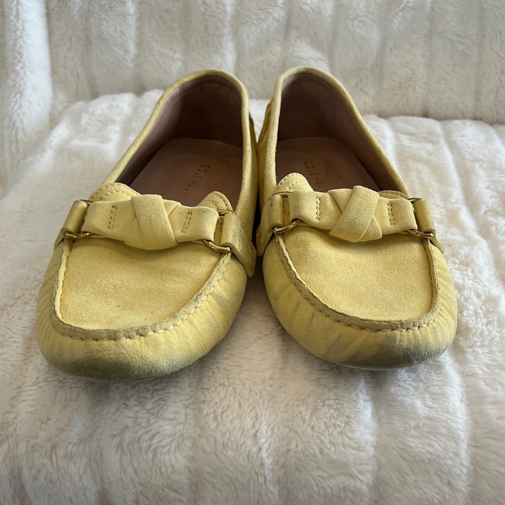 Cole Haan Lemon Suede Knot Loafers - Picture 3 of 8